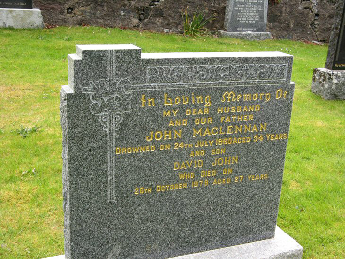 Photo of headstones/John MacLennan died 1960 MI Gairloch New2